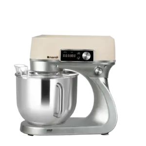 Pétrin NARDI MAESTRO PASTA Mono Fonction Double Crochet Afficheur Numérique-800W-5,5L-Blanc_Crème-Inox – NP-UP1SC