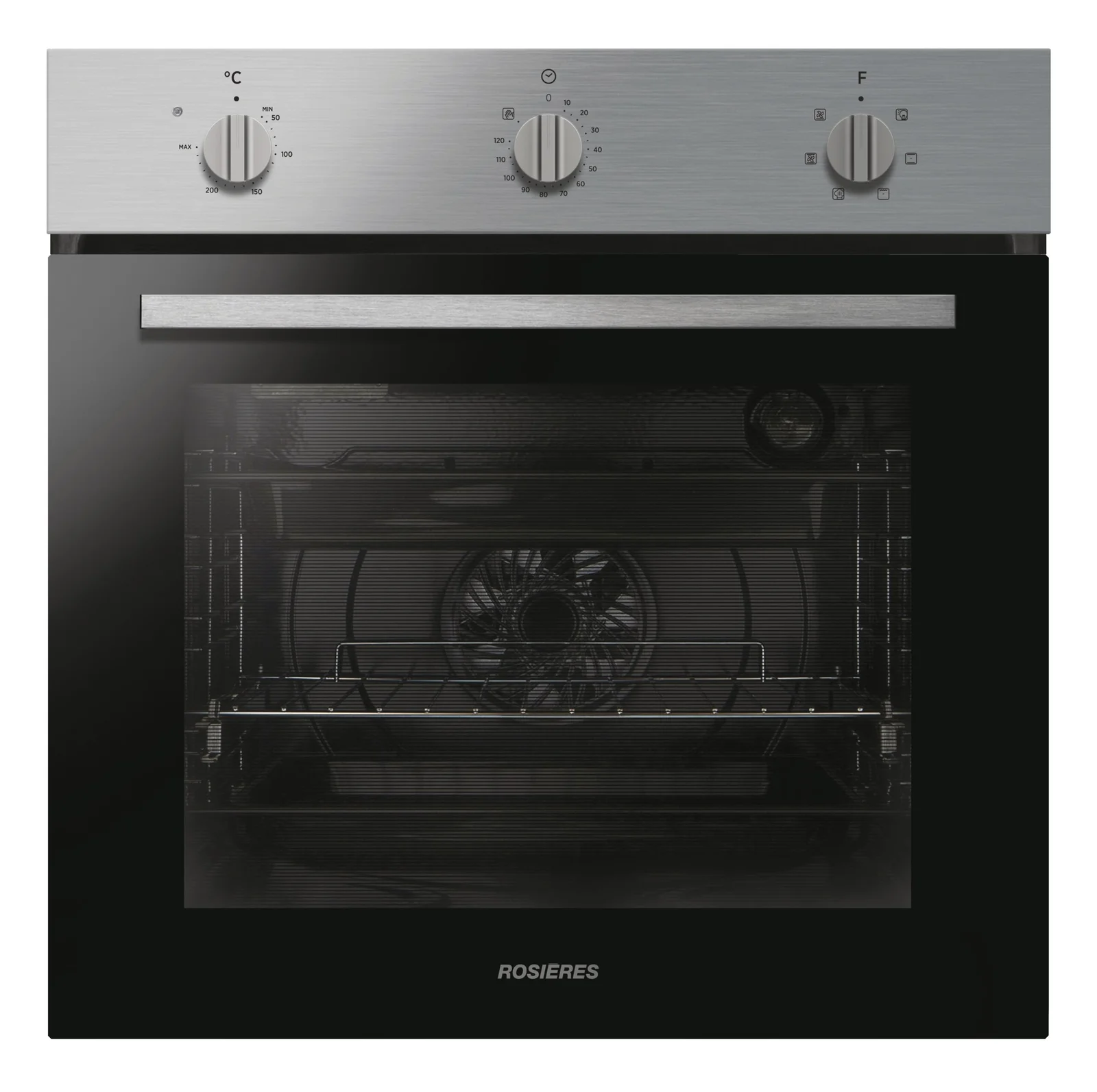 Four Electrique Electrique Rosières Inox/65L/Ventilé/08 Fonctions/Double vitrage